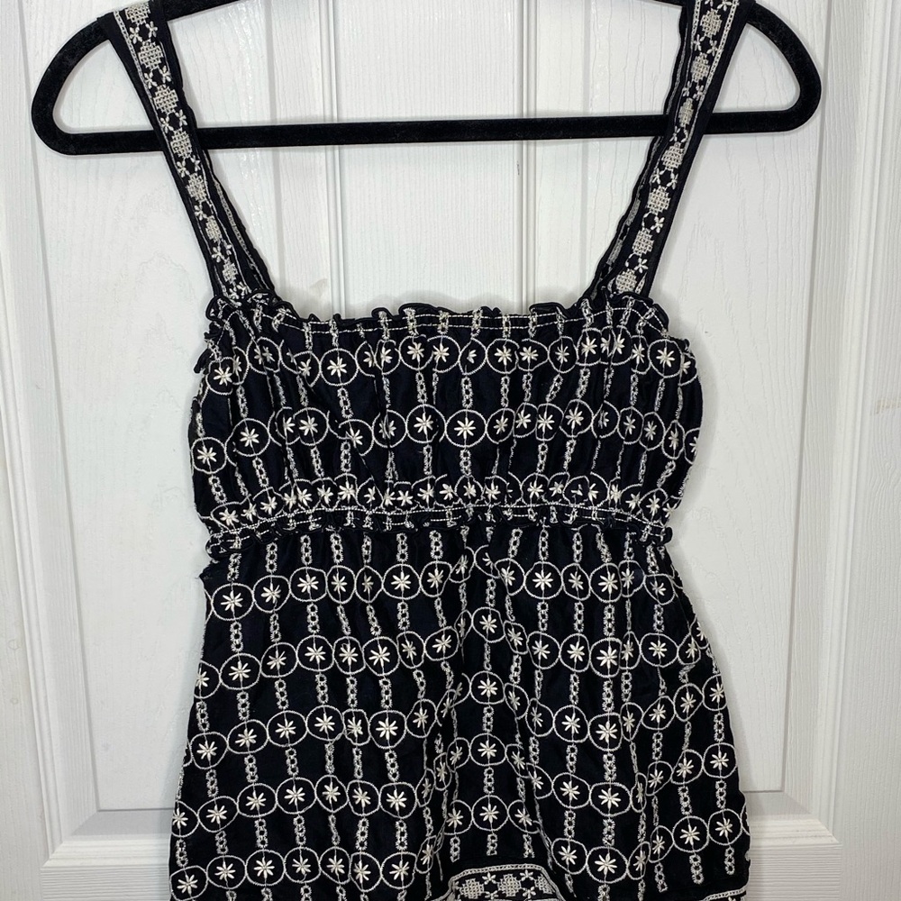 Crop embroidered top